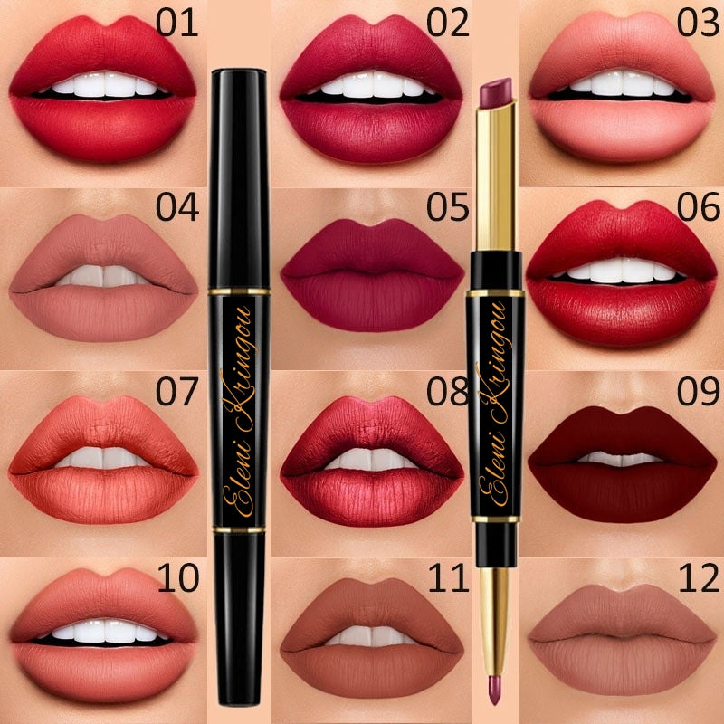 Lip Stick and Lip Liner (Matte & Velvet) - Waterproof & Long Lasting [1+1 FREE] (Add 2 to your basket)